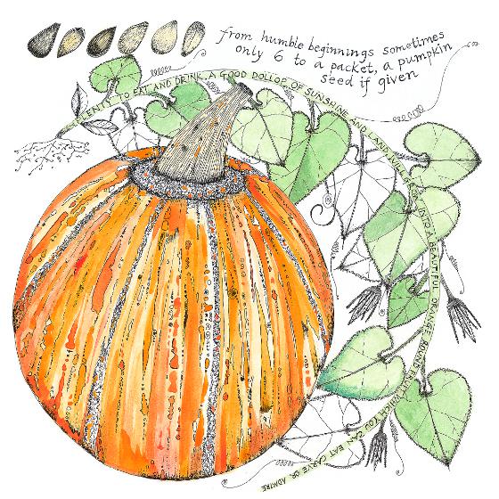 The Pumpkin, a print by Fiona Willis