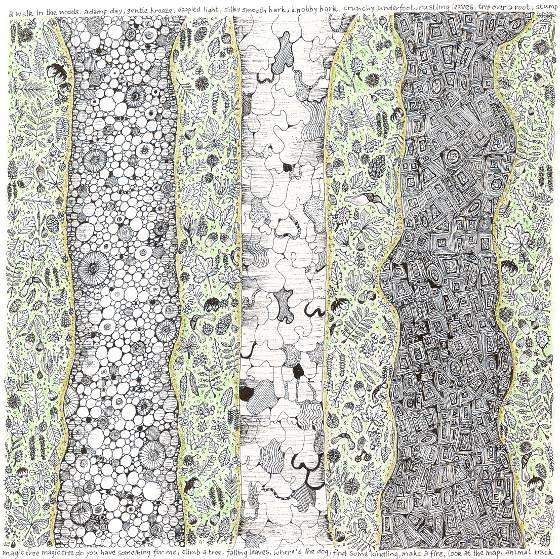 Leaf and Bark Stripes, a card by Fiona Willis